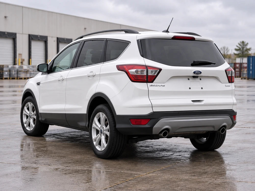 White Ford SUV — rear inspection